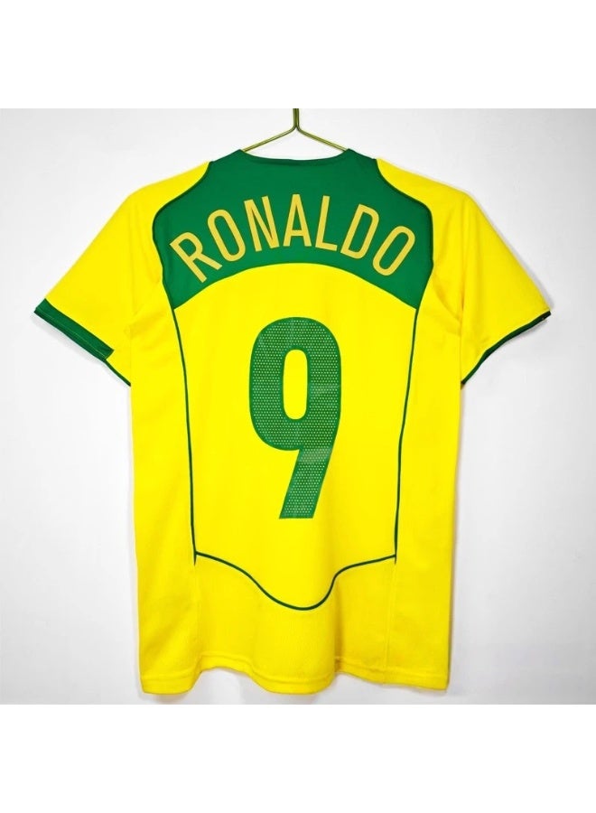 Ronaldo 2004 Brazil home retro football uniform #9 RONALDO retro football jersey A gift for fans and friends - Image 1